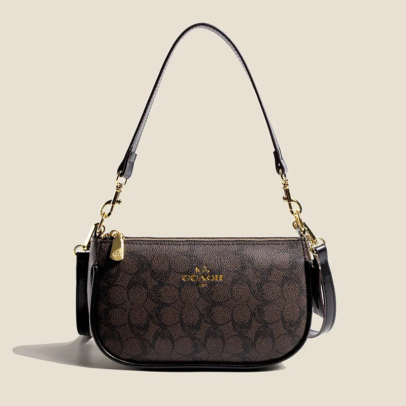 Women Vintage Leather Underarm Shoulder Bag Crossbody