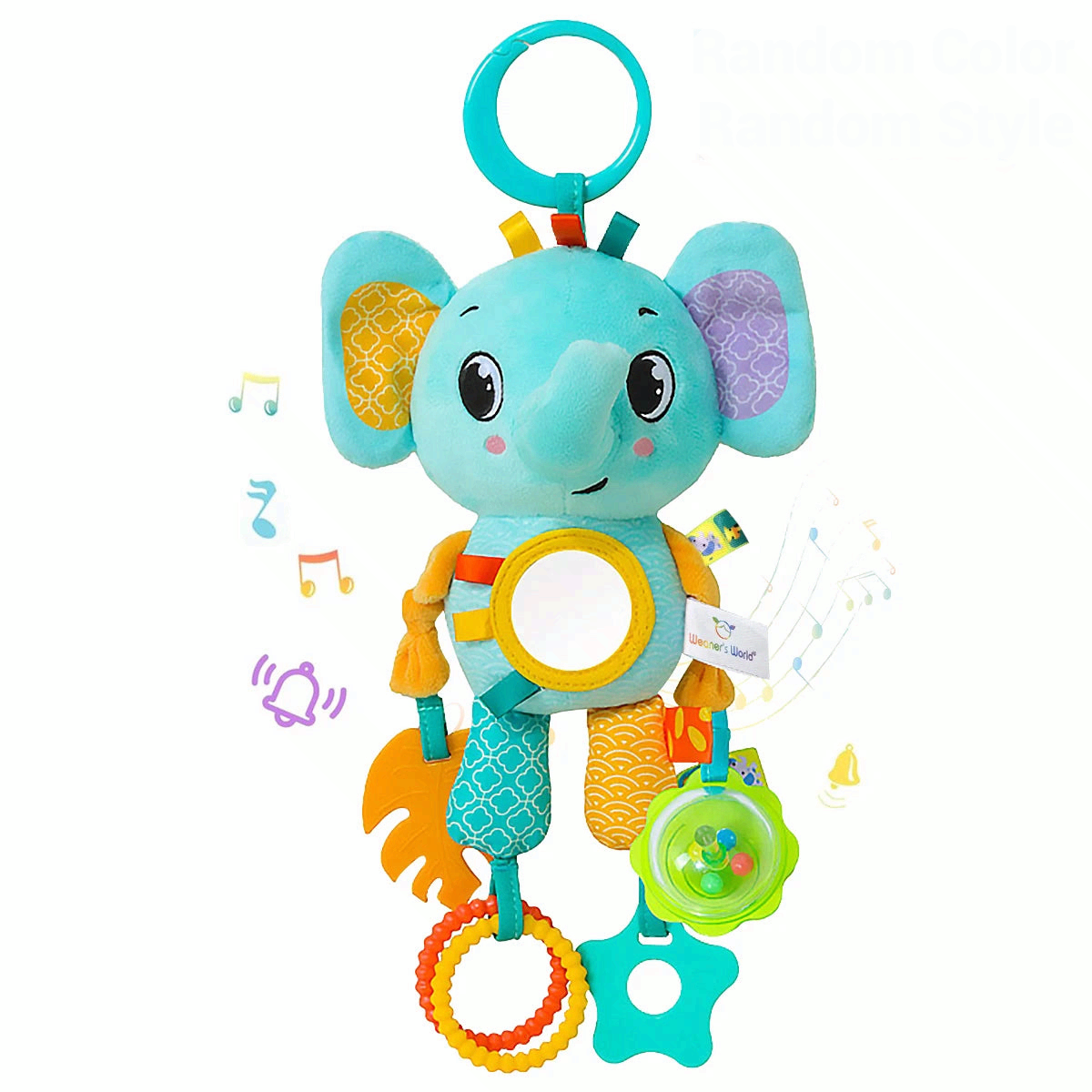 Hanging Plush Baby Sensory Toy with Teether