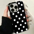 White Polka Dots Shockproof Soft iPhone Case
