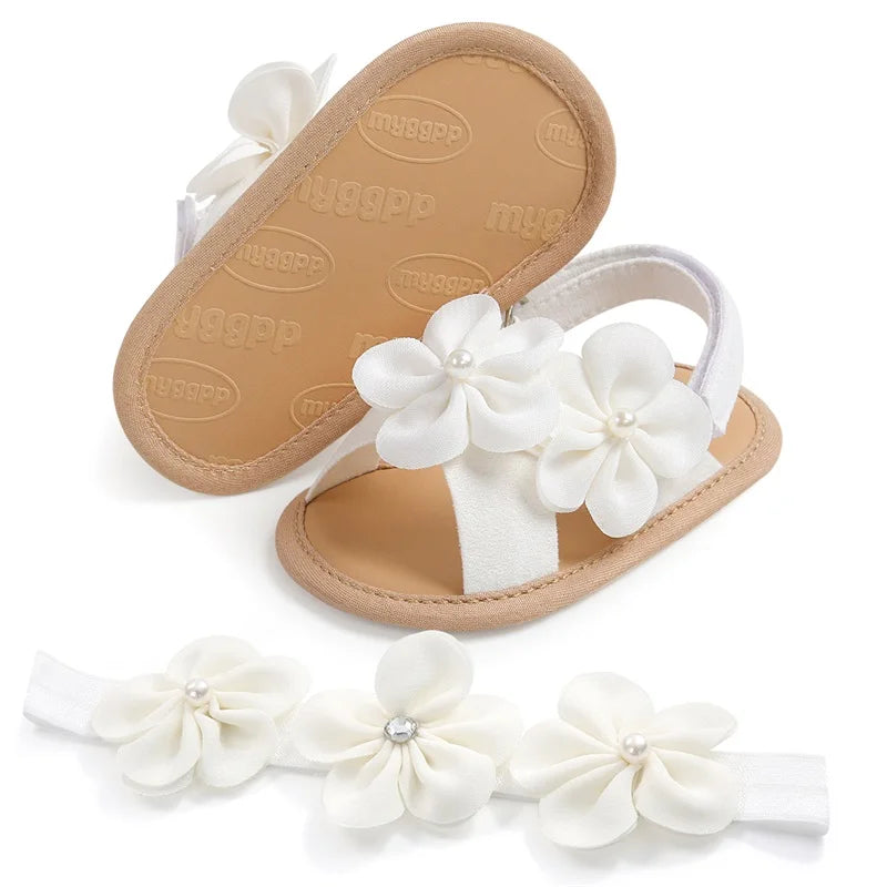Baby Girls 3D Flower Non Slip Summer Sandals First Walker Shoes 0 to 18M