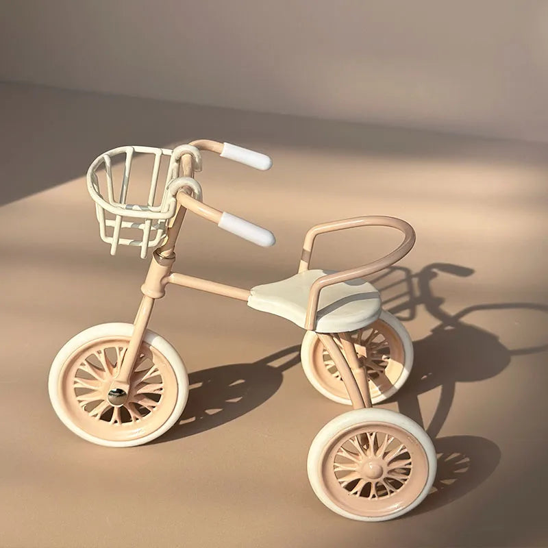 Miniature Iron Tricycle Realistic Bicycle Accessory Home Decor Gift