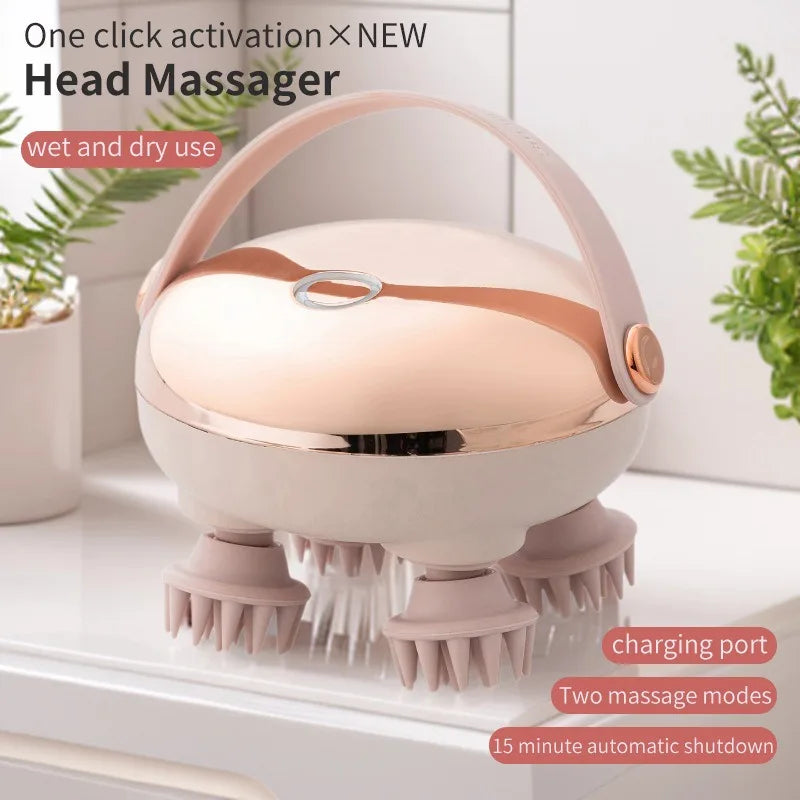 Rechargeable Scalp Massager Waterproof Head and Body Stress Relief
