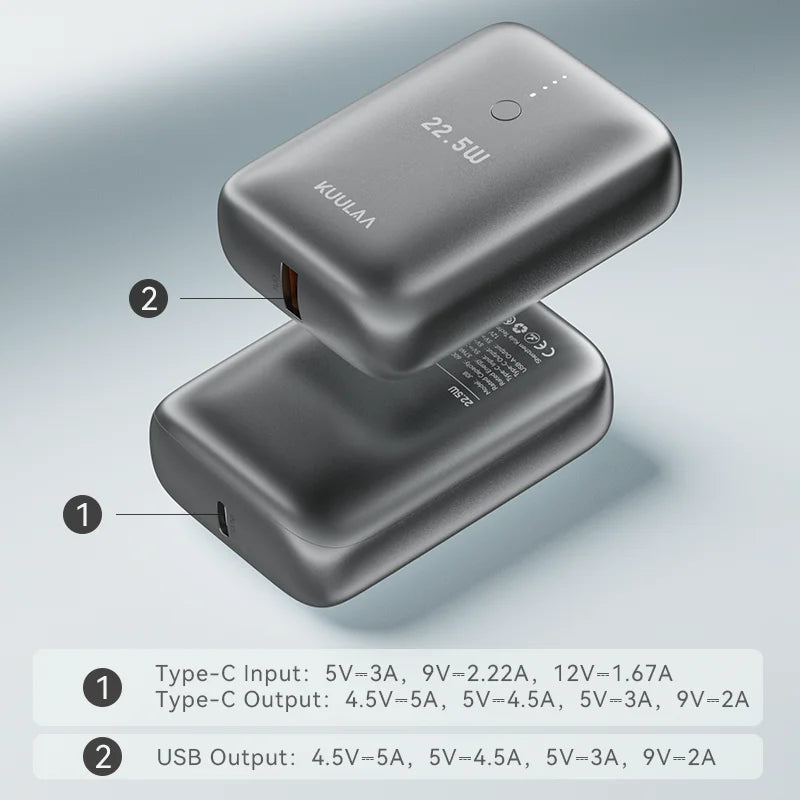 Power Bank 10000mAh PD3.0 QC3.0 Fast Charging Portable Charger External Battery for iPhone Samsung