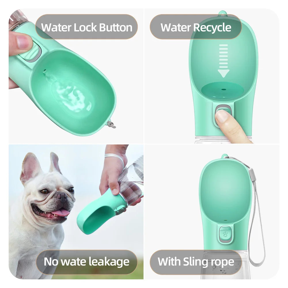 Leakproof Pet Water Bottle – Portable Dog Drinking Bottle with Foldable Bowl
