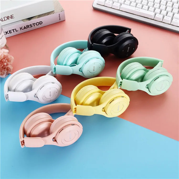 Macaron Wireless Bluetooth Headphones with Mic for Gaming