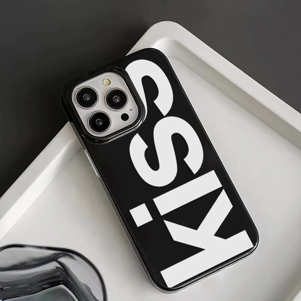 English Letters Kiss Simple Soft iPhone Case