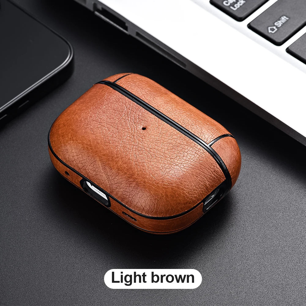 AirPods Pro 2 Leather Case Luxury Protective Cover for AirPods 3/4 Shockproof Sleeve
