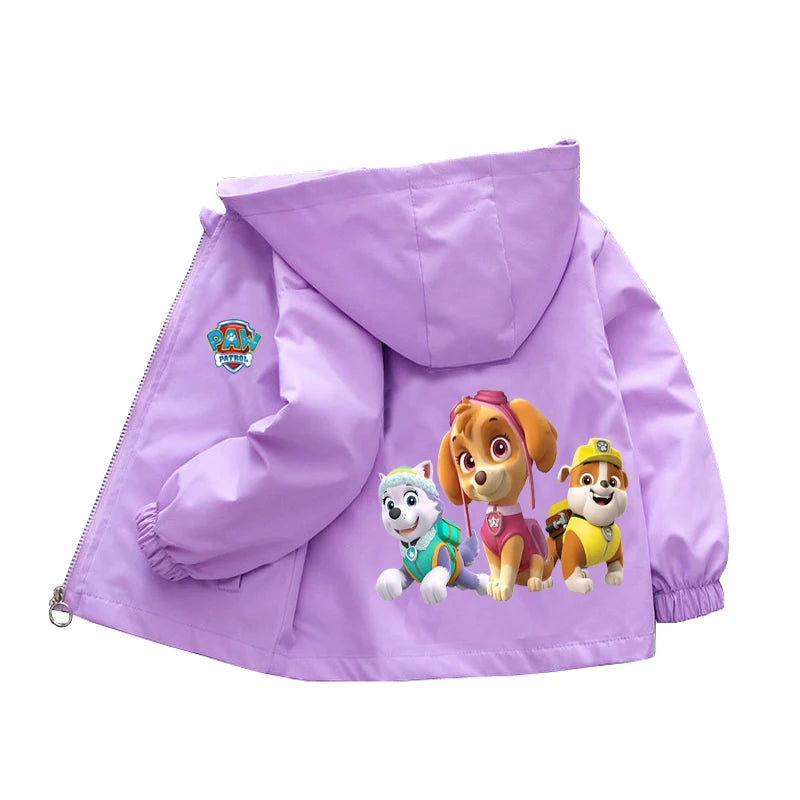 Kids Cartoon Rescue Pup Hooded Jacket Spring Autumn Sports Coat 1 to 10 Years