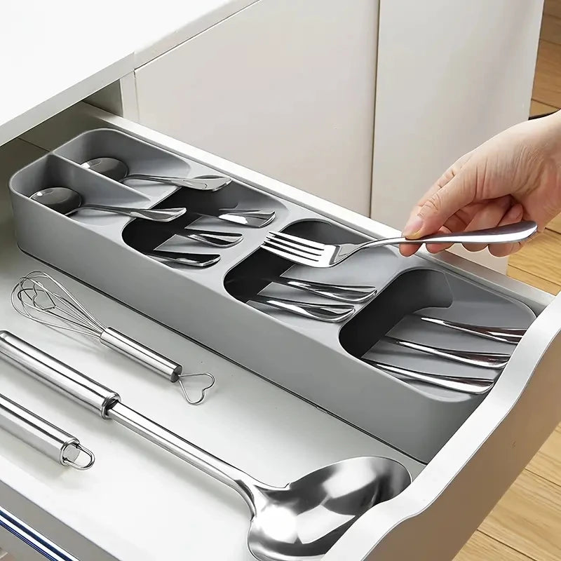 Cutlery Organizer Tray Kitchen Drawer Utensil Storage Fork Spoon Divider Box