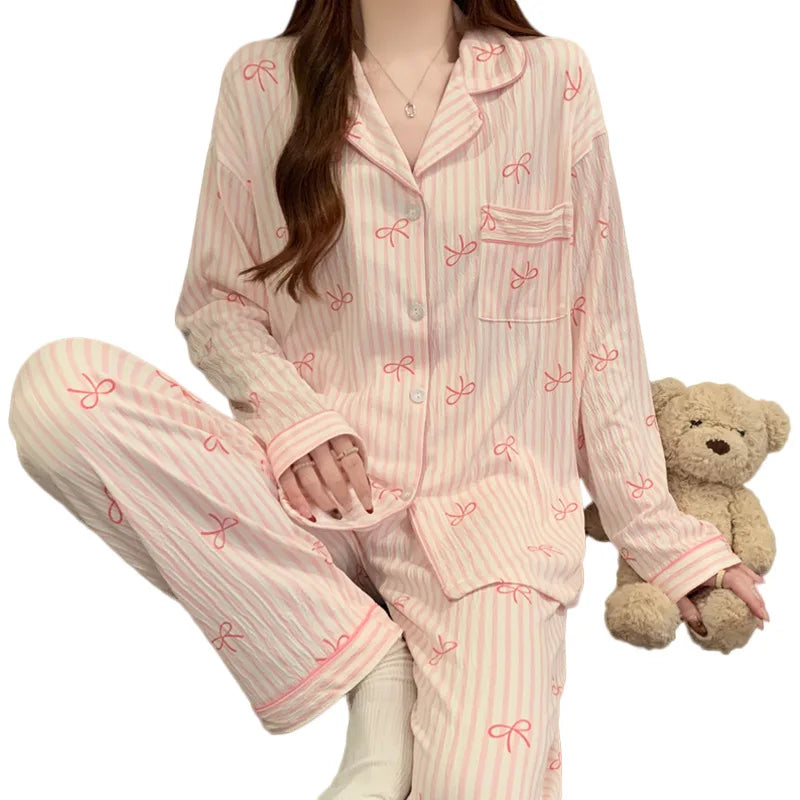 Women Love Print Pajama Set Soft Lounge Sleepwear