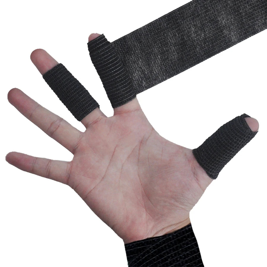Self Adhesive Sports Bandage Black Elastic Gauze Tape Finger Wrist Support Wrap