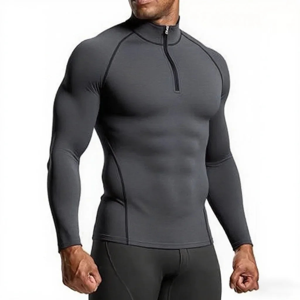 Men Compression Long Sleeve Gym T Shirt Slim Fit Running Fitness Sports Top