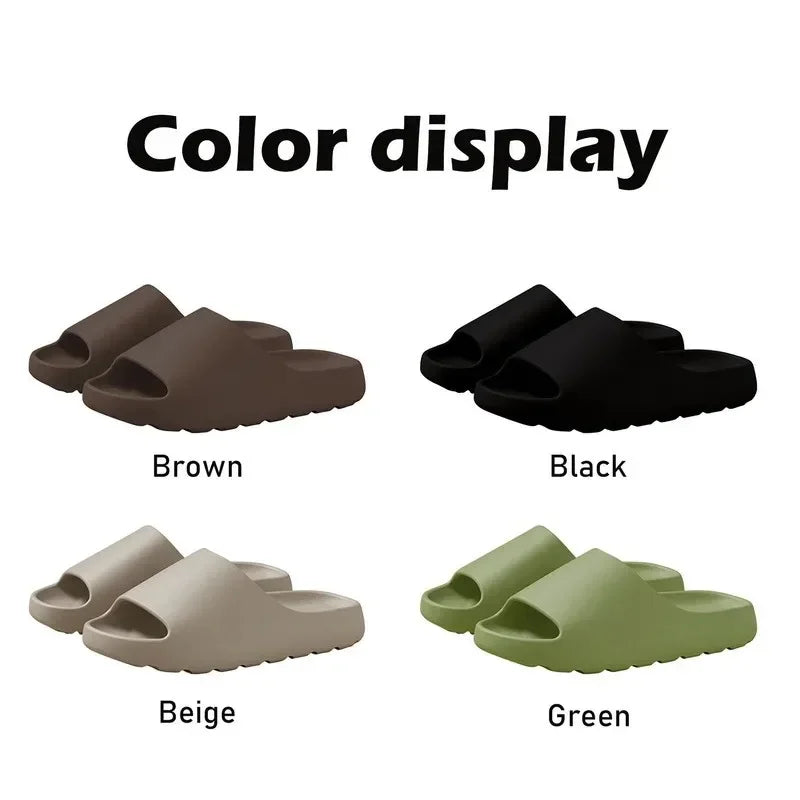 Cloud Slippers Thick Sole EVA Slides Non Slip Bathroom Slippers Soft Cushion Indoor Home Sandals Women Men