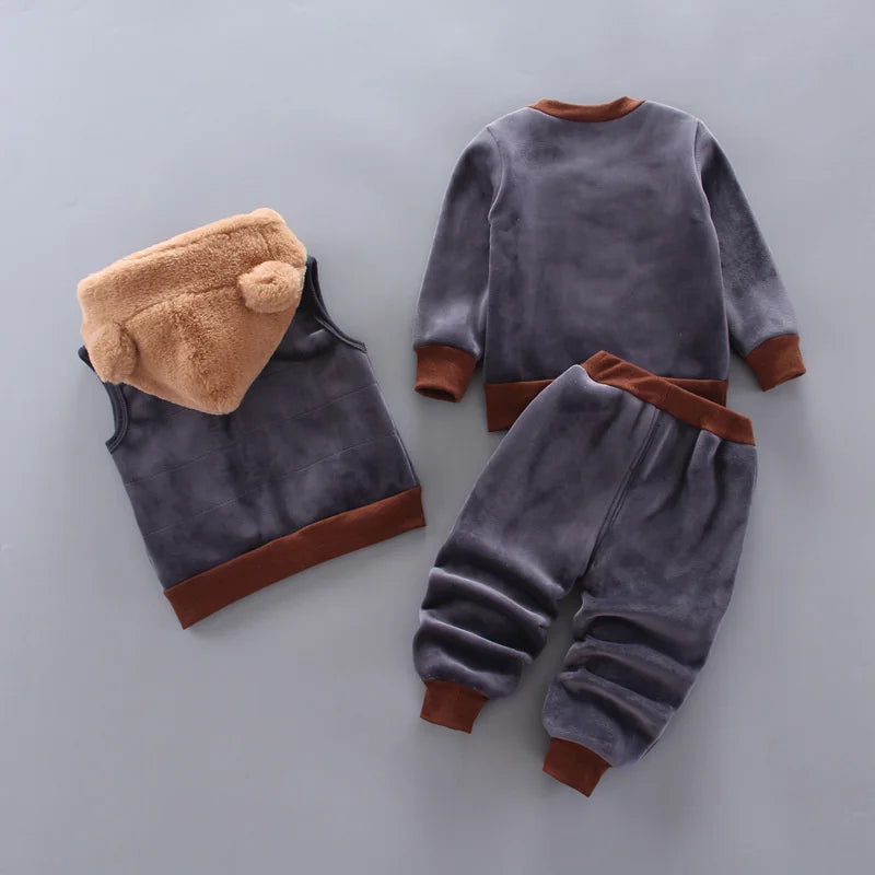 Baby Bear Hooded Three Piece Winter Clothing Set 0 to 4 Years