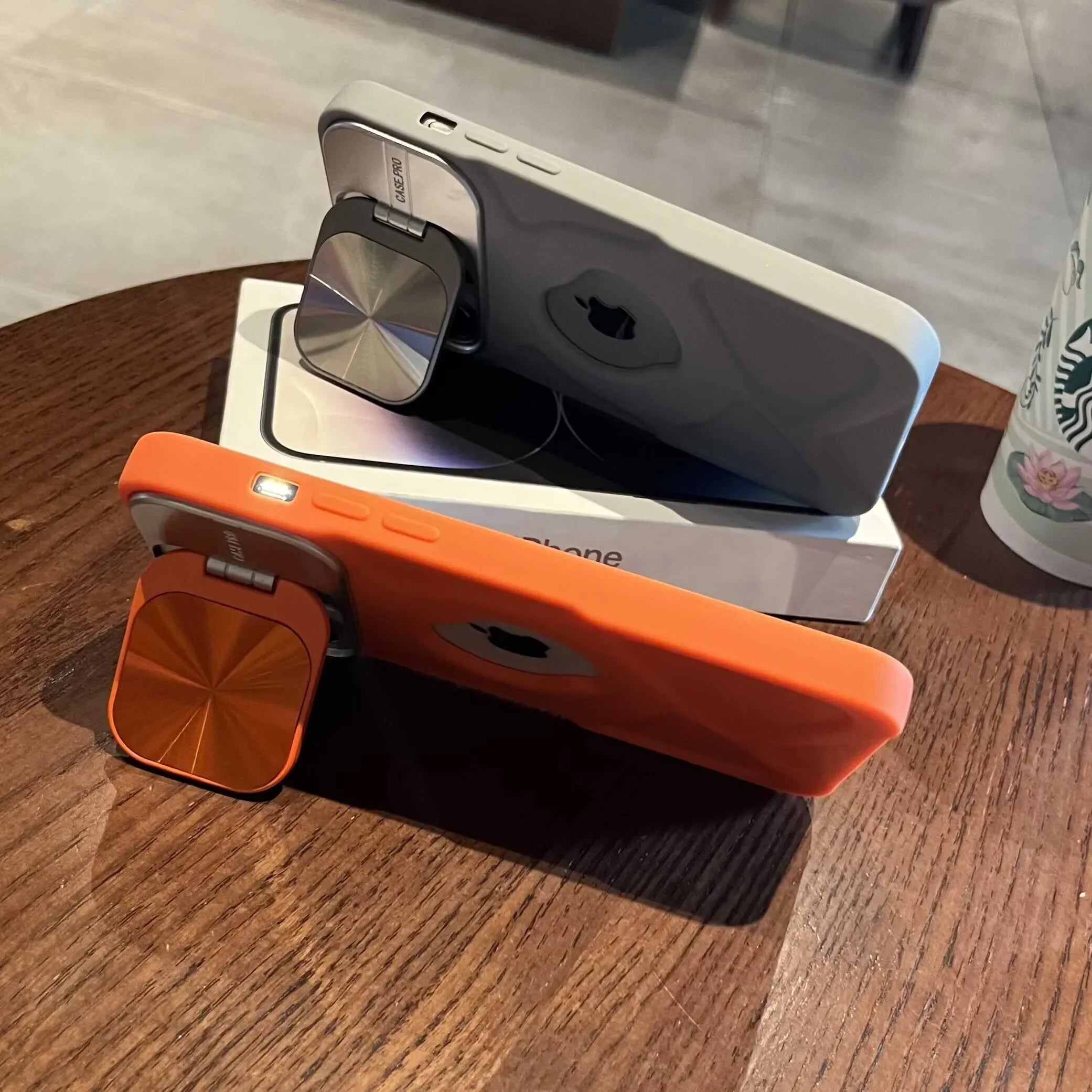 Magnetic Logo Stand Lens Protection iPhone Case