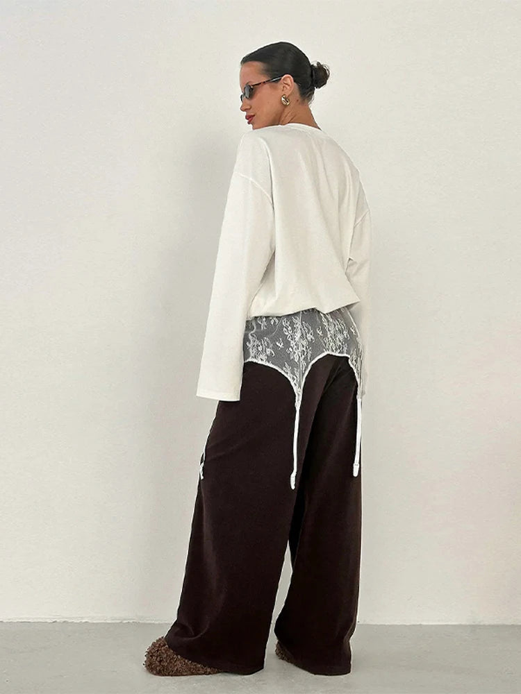 Black Lace Mini Skirt for Women High Waist Sheer Streetwear