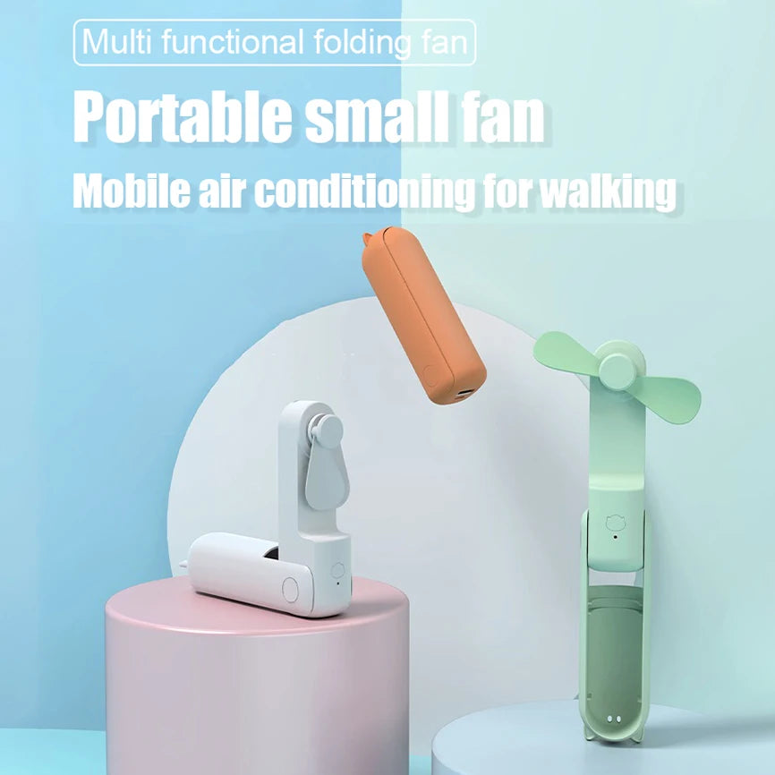 Rechargeable Mini Hand Fan – Foldable USB Portable Fan for Travel and Daily Use