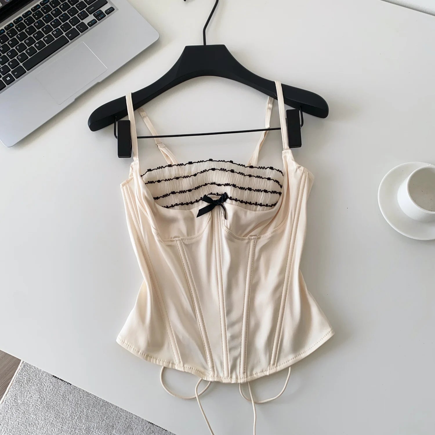 Women Lace Corset Cami Top Sexy Ruffle Strap Party Club Mini Top
