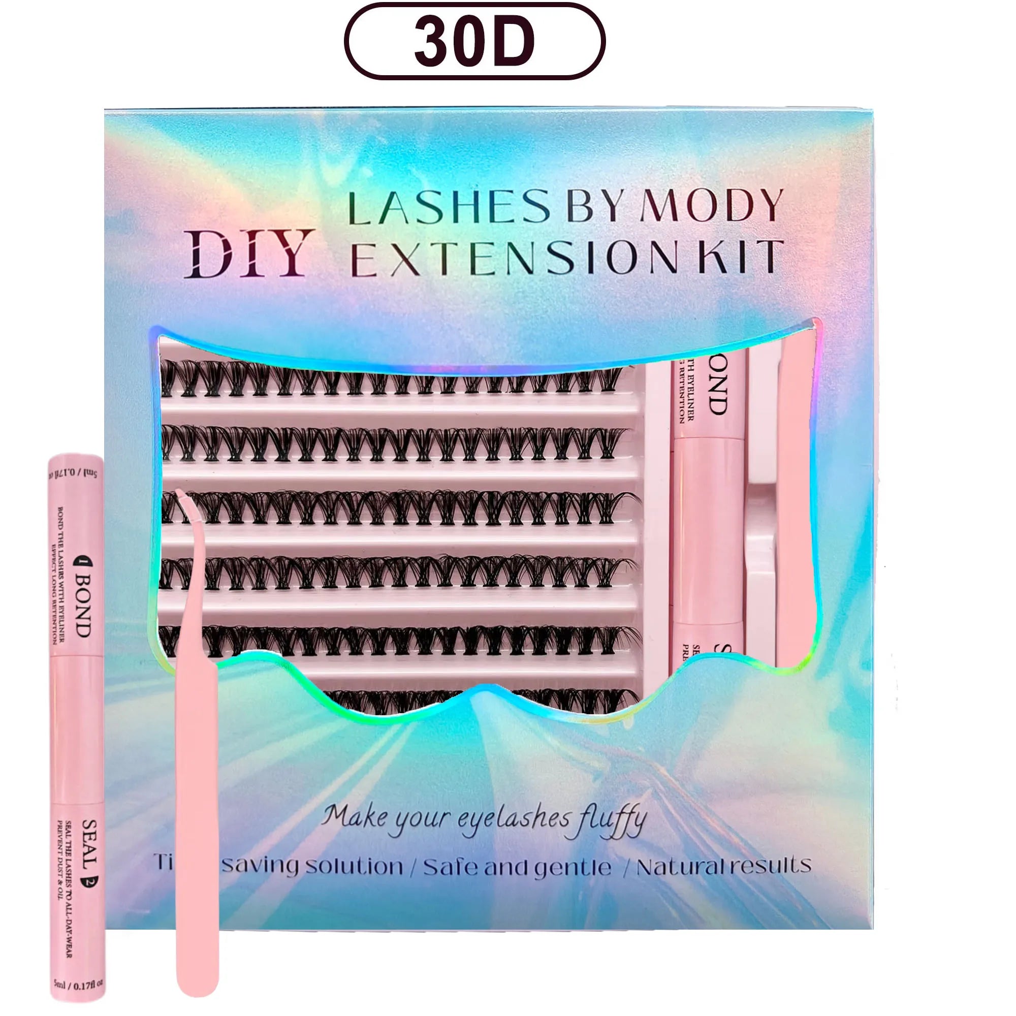 Lash Bond & Seal Kit – Eyelash Extension Glue Set with Tweezers for Long Lasting Lash Hold