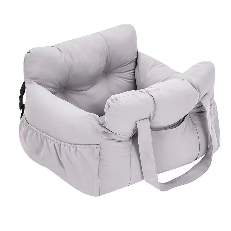 Dog Car Seat Bed with Safety Belt Non Slip Washable Travel Carrier for Small Dogs