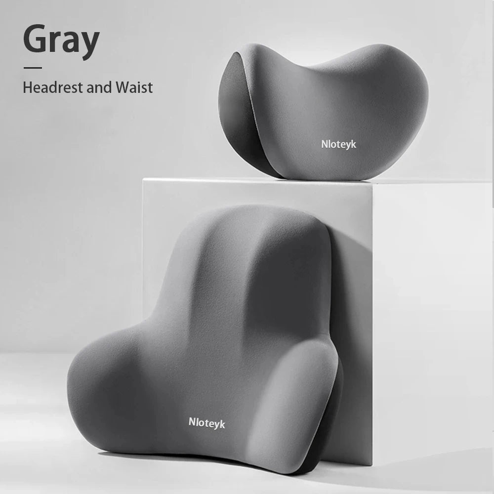 Memory Foam Car Neck Pillow Lumbar Support Headrest Cushion for Driving Comfort