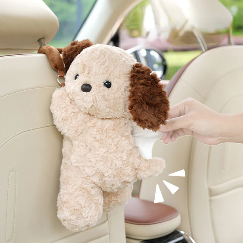 Cute Car Tissue Holder Hanging Plush Universal Tissue Box Case Organizer