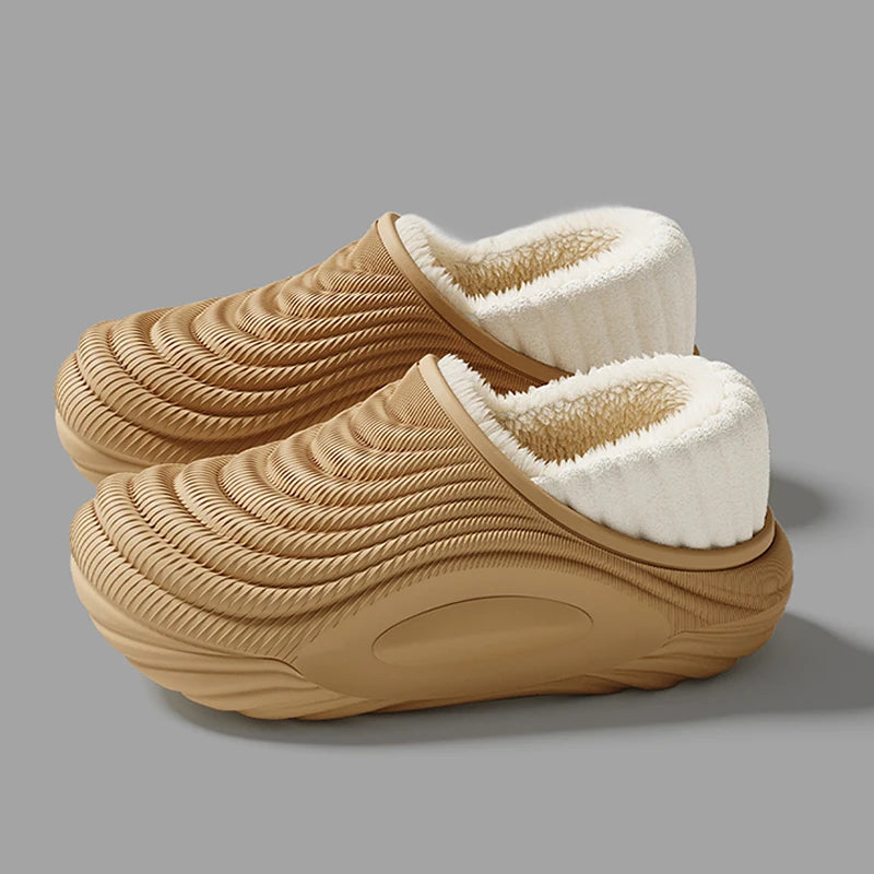 Women’s Waterproof EVA Plush Slippers Warm Non Slip Winter Home Shoes