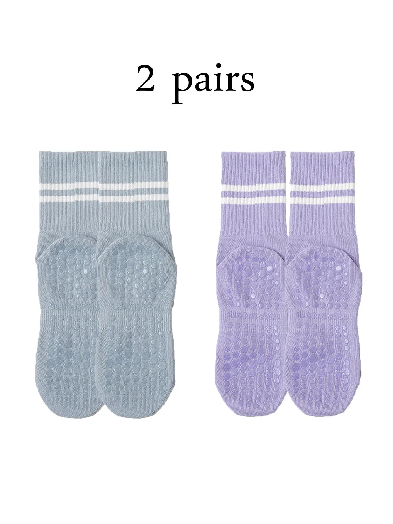 Women Pilates Yoga Grip Socks Non Slip Barre Socks 4 Pairs Set