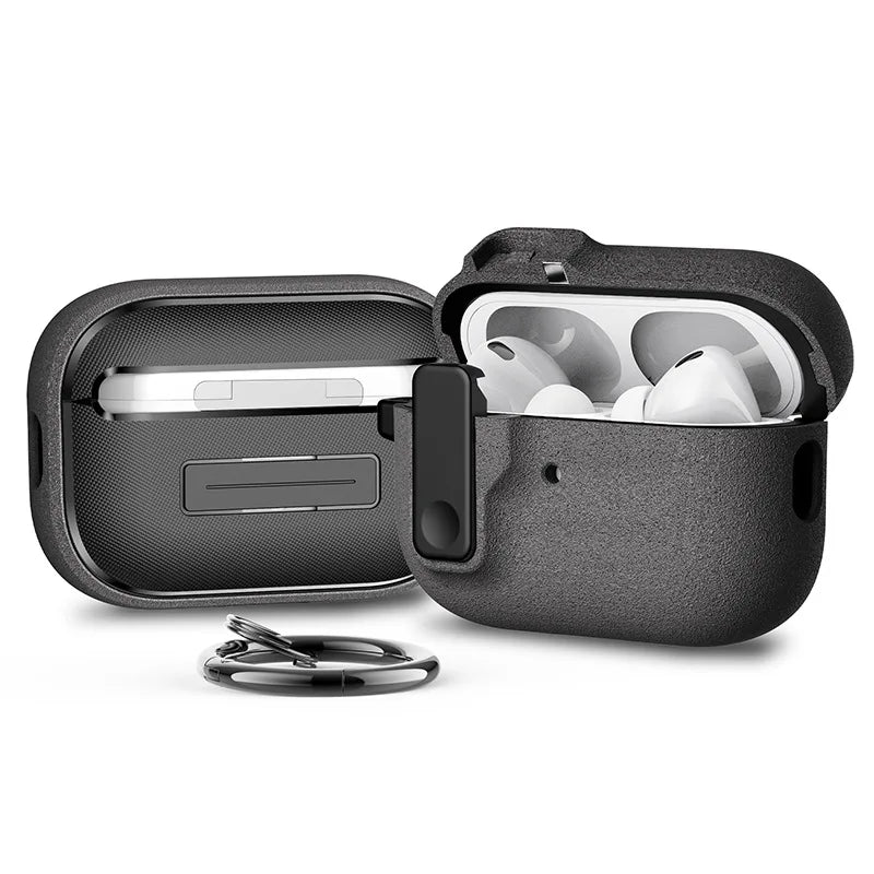 AirPods 4/3/Pro Case Shockproof Protective Cover with Lock Buckle & Keychain Silicone Sleeve
