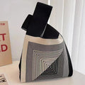 Handmade Knit Knot Handbag Style Mini Wrist Tote Bag for Women