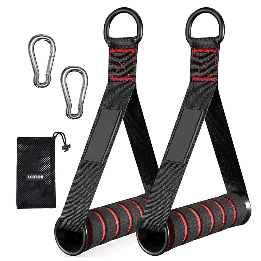 Gym Cable Attachment Set Triceps Rope Handles Resistance Band Workout Kit