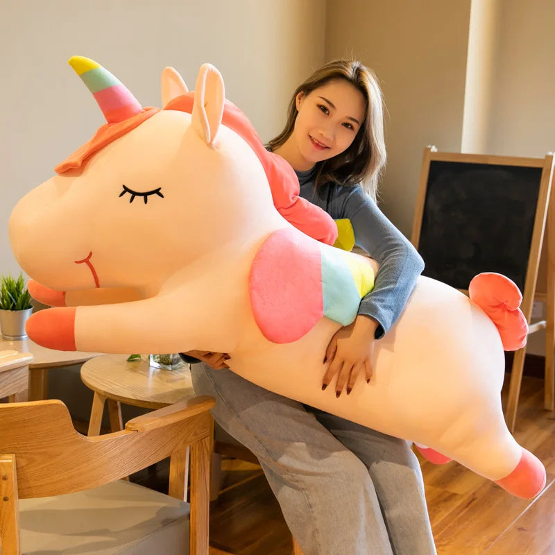 Giant Unicorn Plush Toy Soft Rainbow Pony Stuffed Animal Pillow Cute Kawaii Unicorn Doll for Kids Gift