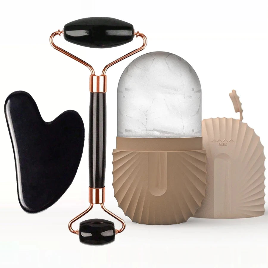 Ice Face Roller Gua Sha Skincare Tool Set