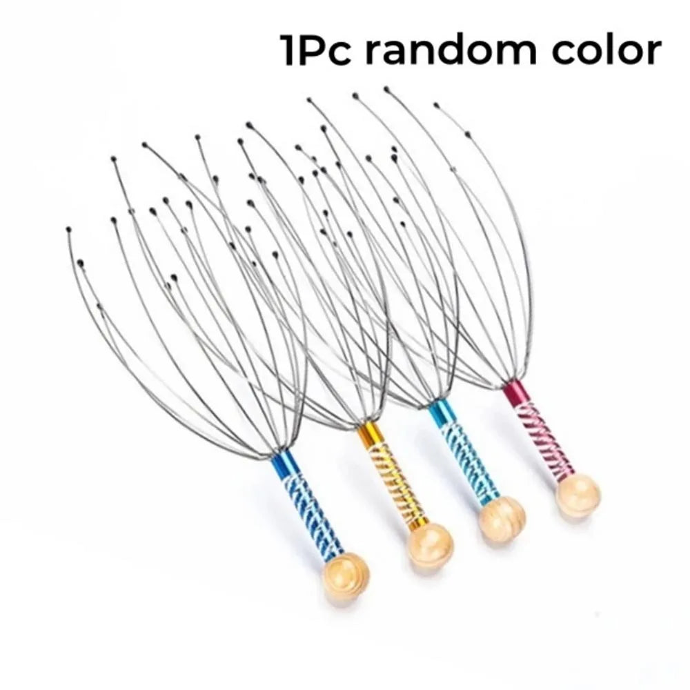 Head Scalp Massager Octopus Massage Tool Stress Relief Relaxation Head Scratcher Hair Scalp Stimulator