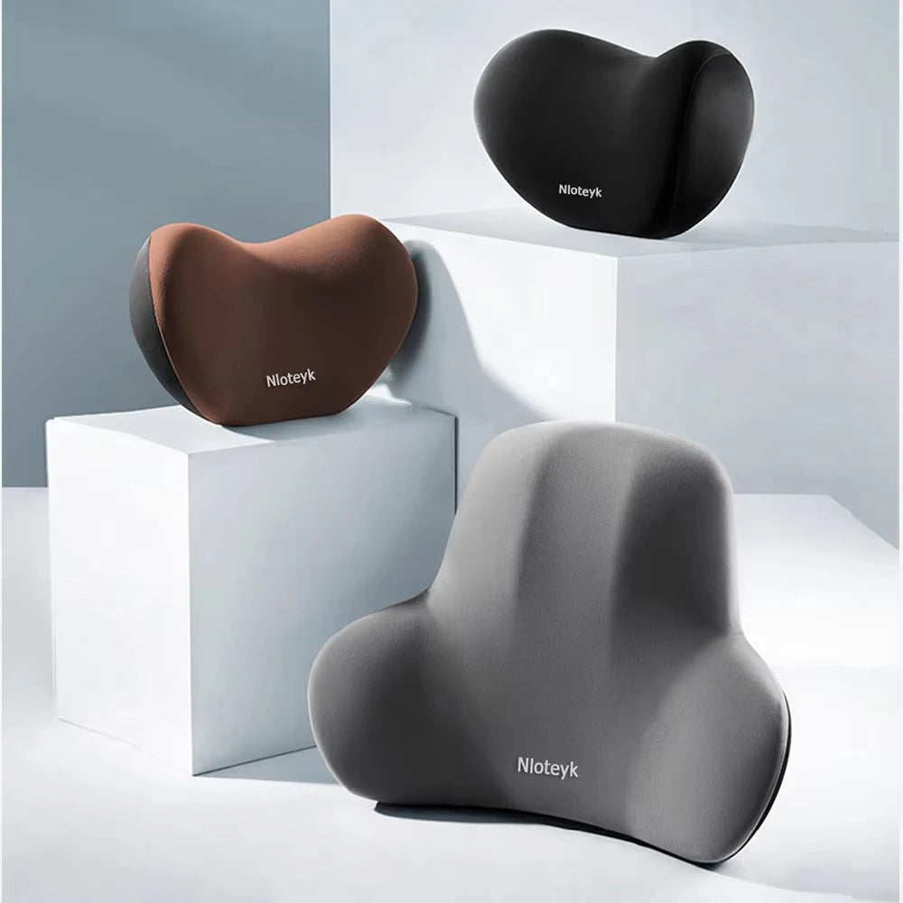 Memory Foam Car Neck Pillow Lumbar Support Headrest Cushion for Driving Comfort