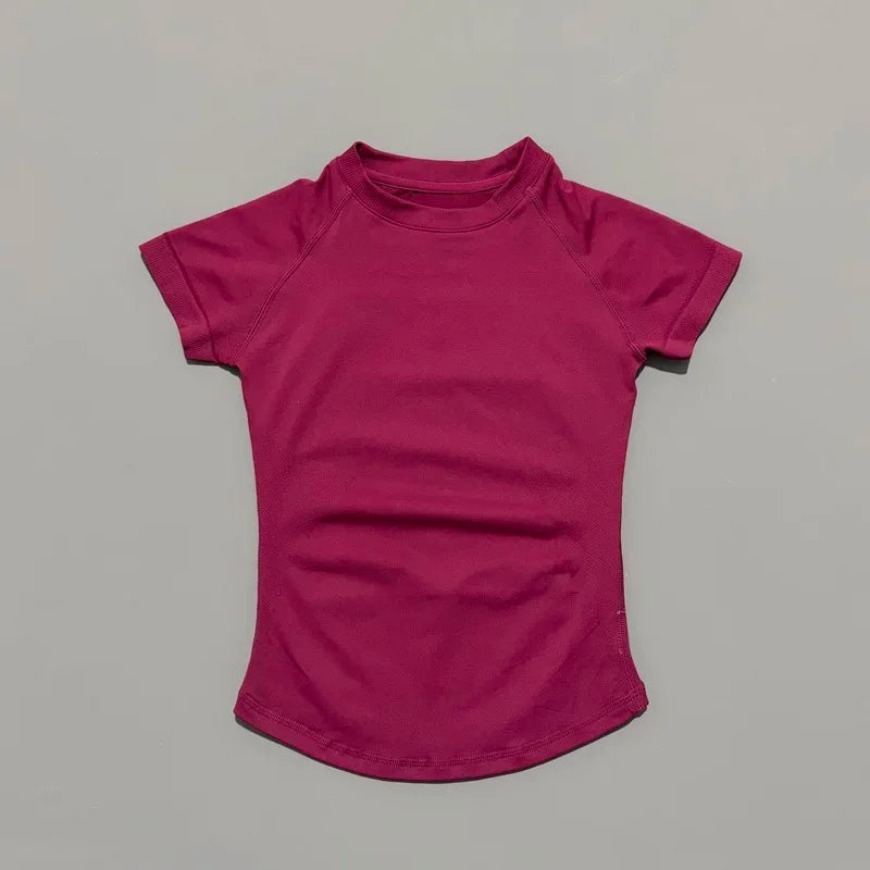 Women Seamless Gym T-Shirt Quick Dry Workout Top Fitness Yoga Sports Tee