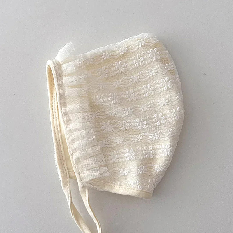 Baby Girl Lace Bonnet Newborn Baptism Hat 0-6 Months