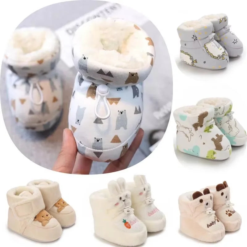 Baby Winter Cartoon Boots Soft Sole Anti Slip Toddler Shoes