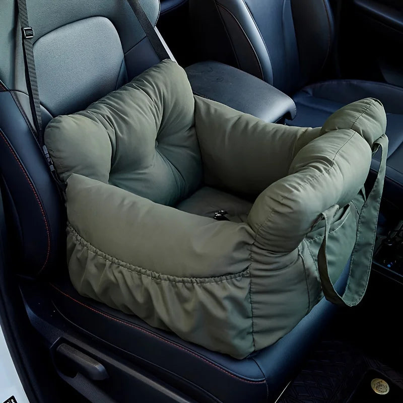 Dog Car Seat Bed with Safety Belt Non Slip Washable Travel Carrier for Small Dogs