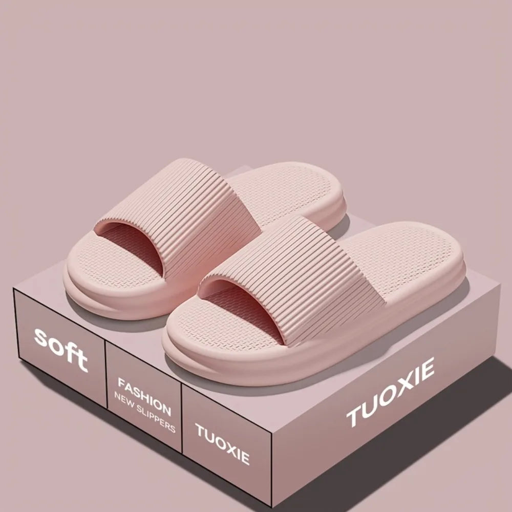 Minimalist EVA Slippers Anti Slip Soft Thick Sole Bathroom Slides for Men Women