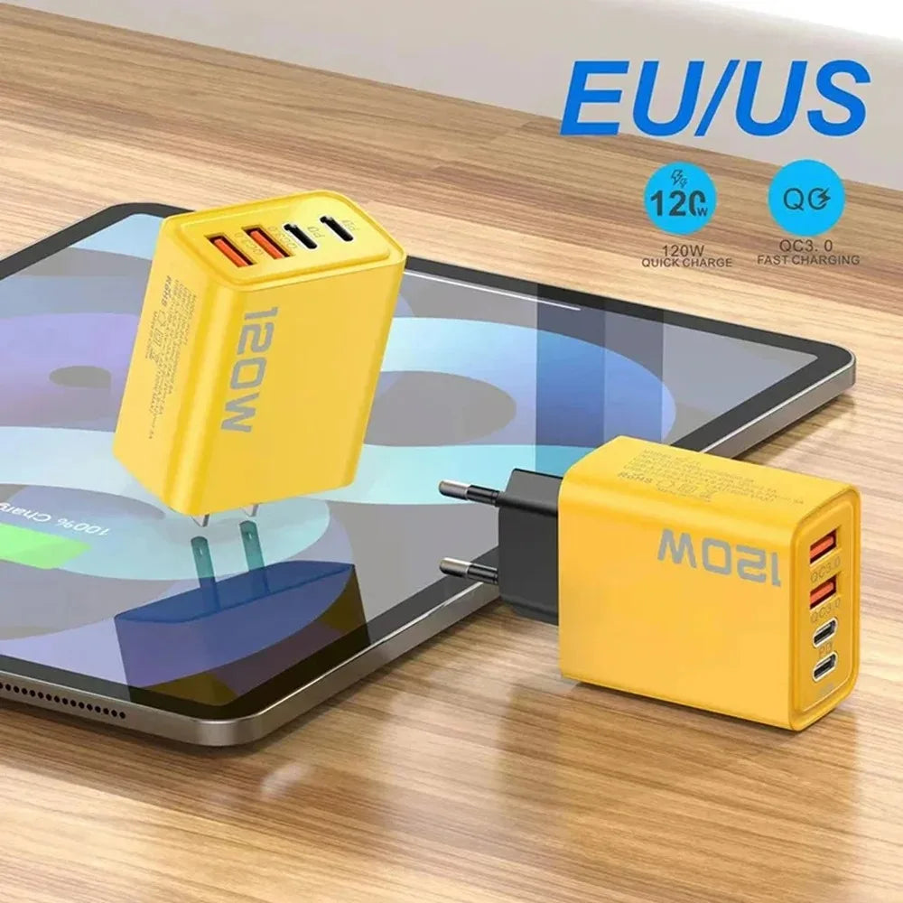 4 Ports USB C PD Quick Charge Fast Charging Adapter USB Charger