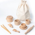 Montessori Wooden Sensory Puzzle Toys Kitchen Tea Set Early Education Learning Kit