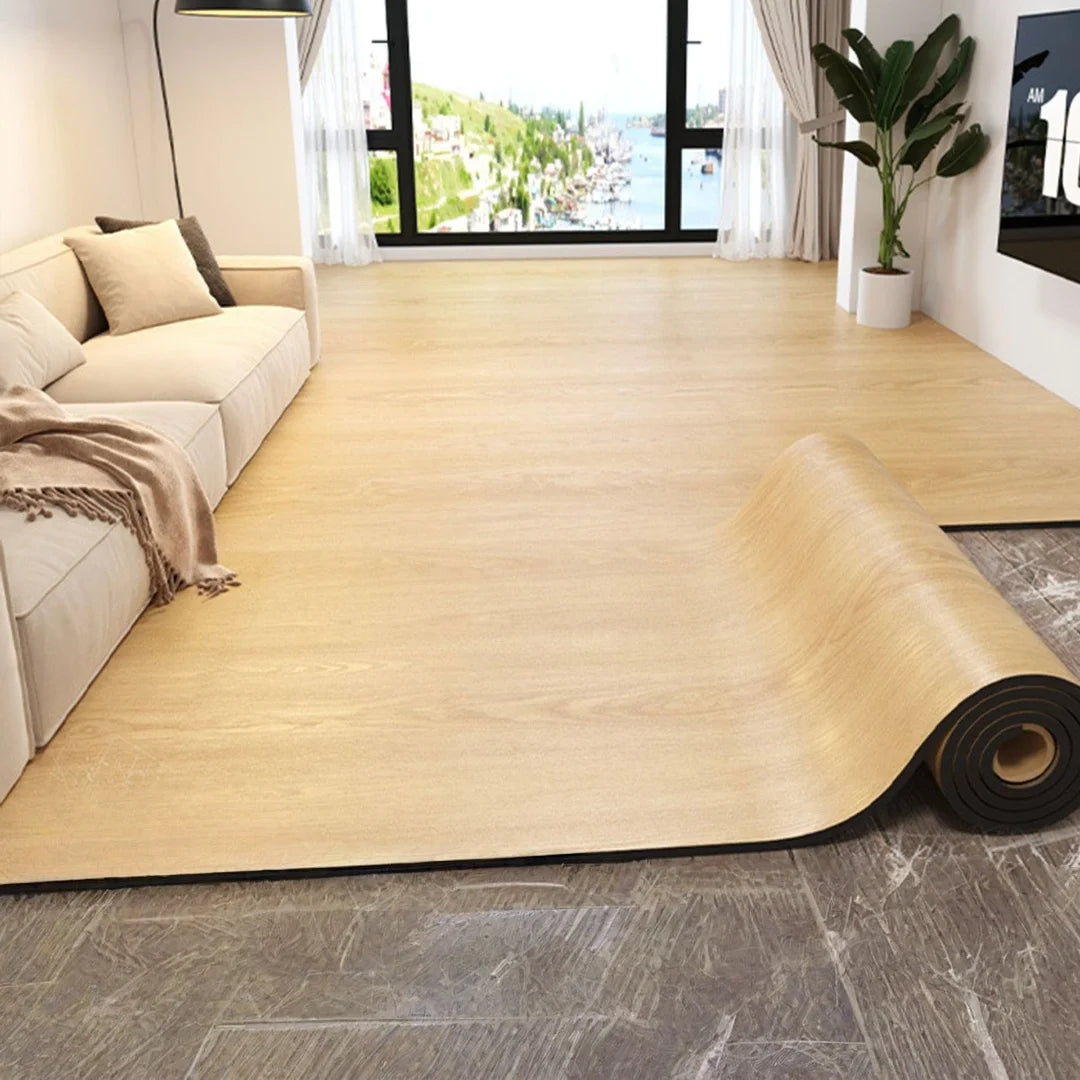Peel and Stick Wood Grain Floor Sticker Self Adhesive Scratch Resistant Flooring