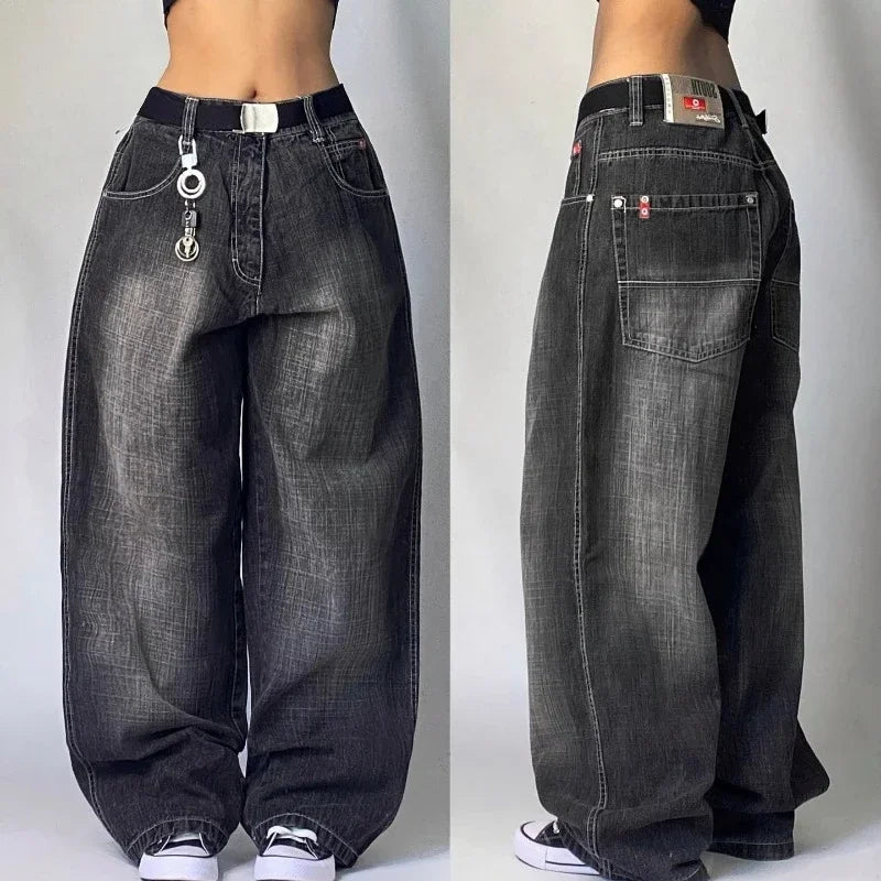 Women Oversized Baggy Jeans Y2K High Waist Wide Leg Vintage Streetwear Pants