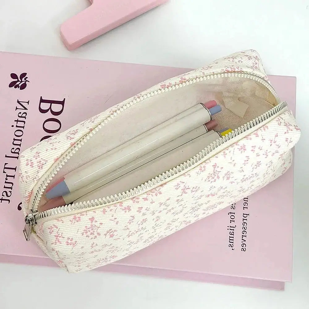 Floral Pencil Case Large Capacity Stationery Organizer