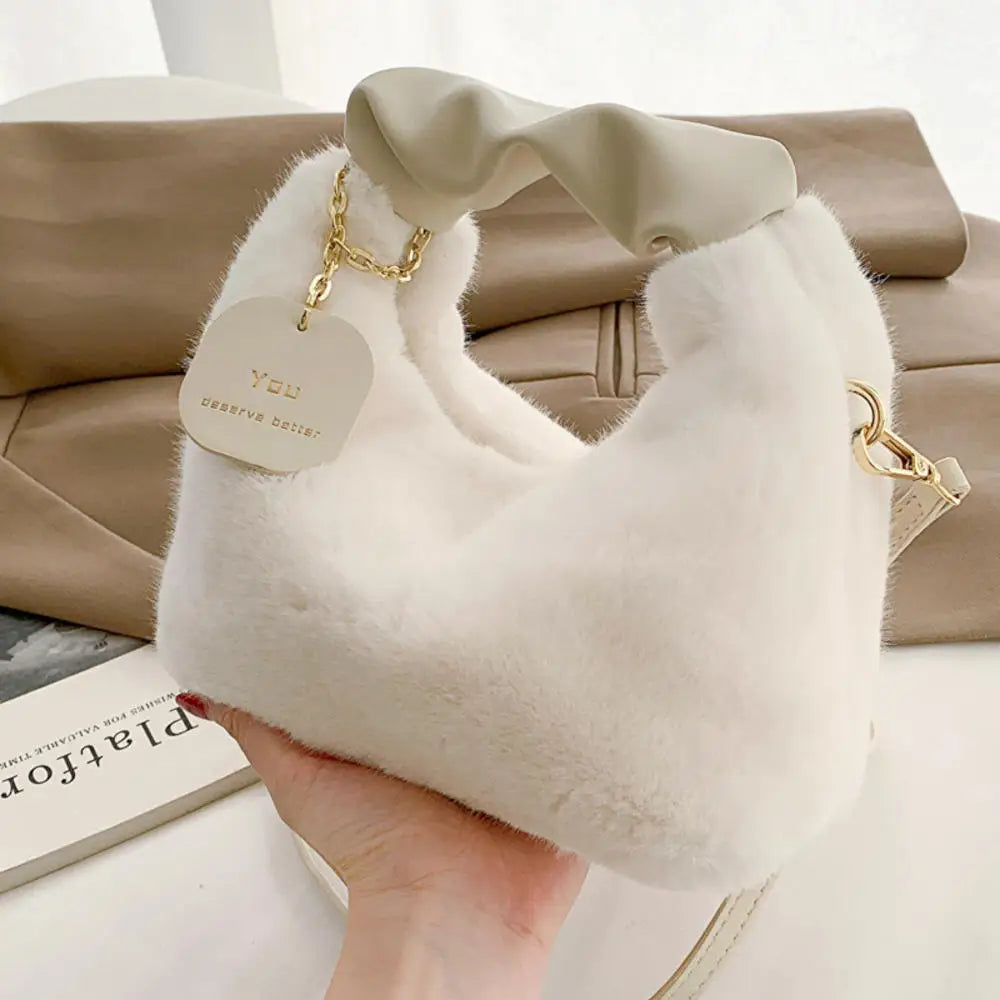 Women Pumpkin Plush Crossbody Shoulder Bag