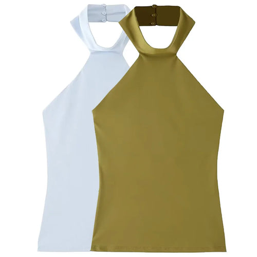 Women Halter Crop Top Backless Sleeveless Sexy Summer Camisole Vest