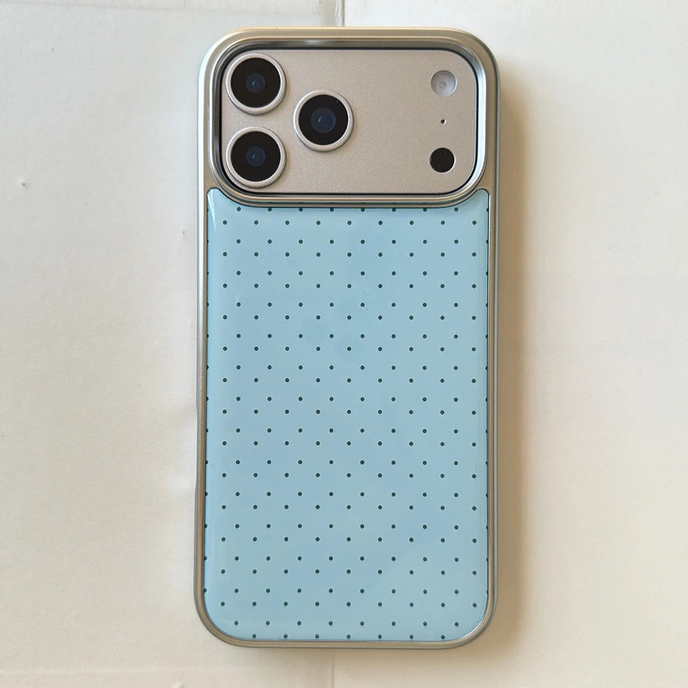 Polka Dot Electroplated Silver Shockproof iPhone Case