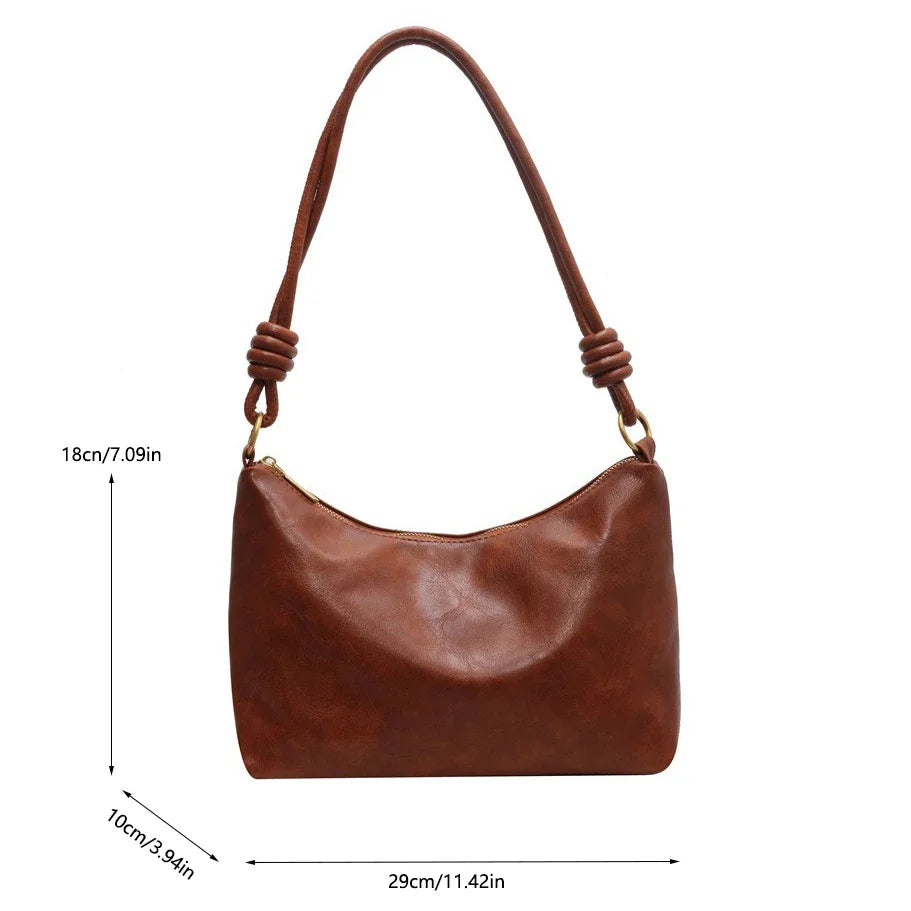 Women Soft Leather Shoulder Bag Geometric Crossbody High End Fashion Handbag