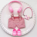 Labubu Doll Clothing Set with Headphones Pants and Accessories